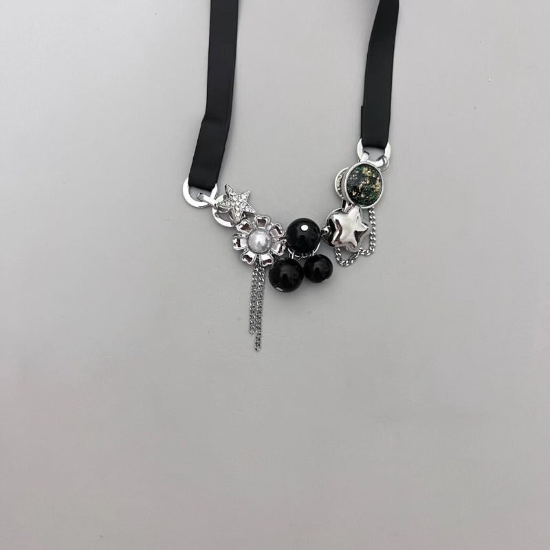 Velvet Ribbon Cosmic Necklace