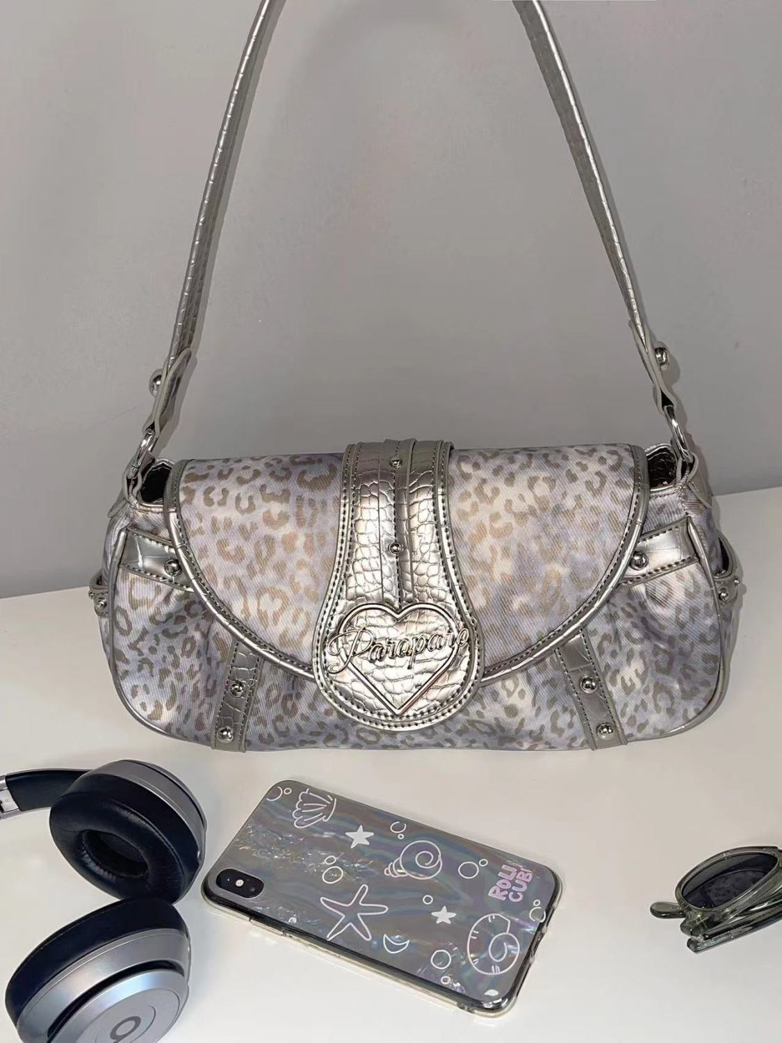 Elegant Leopard Print Designer Handbag