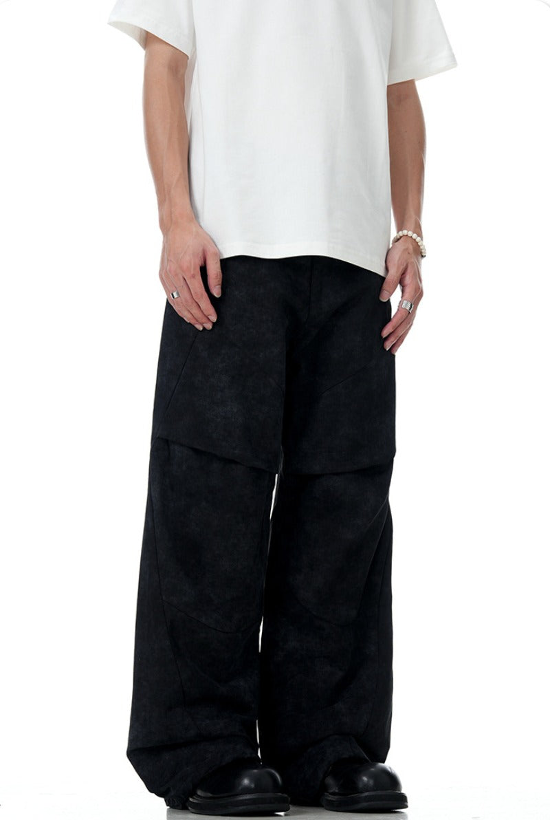 Vintage Washed Wide-Leg Utility Pants