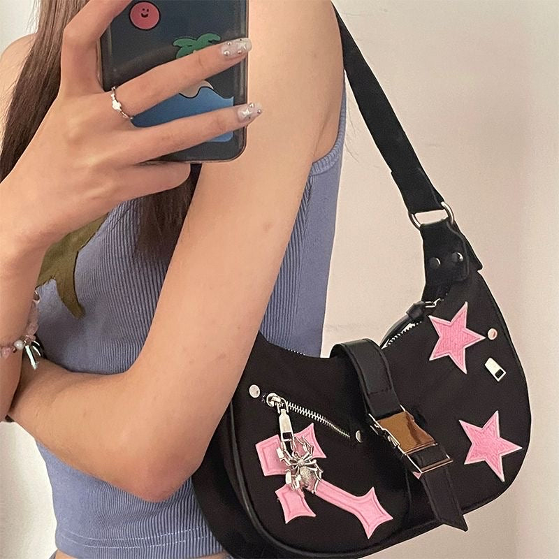 Black Pink Fusion  Shoulder Bag