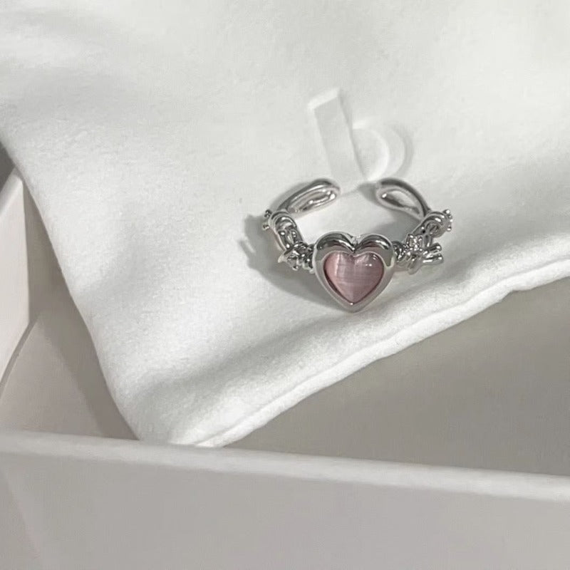 Heart Gem Open Ring