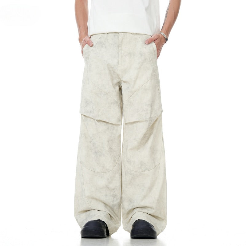 Vintage Washed Wide-Leg Utility Pants