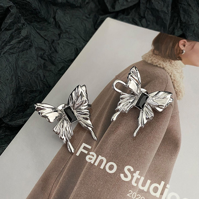 Elegant Silver Butterfly Pants Pin