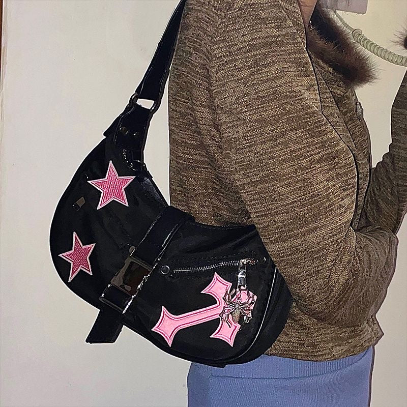 Black Pink Fusion  Shoulder Bag