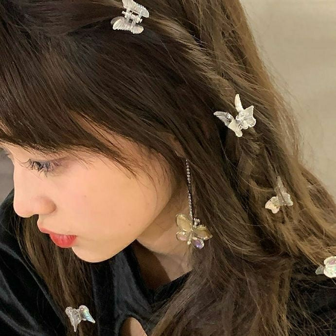 Clear Butterfly Hair Claw Clips