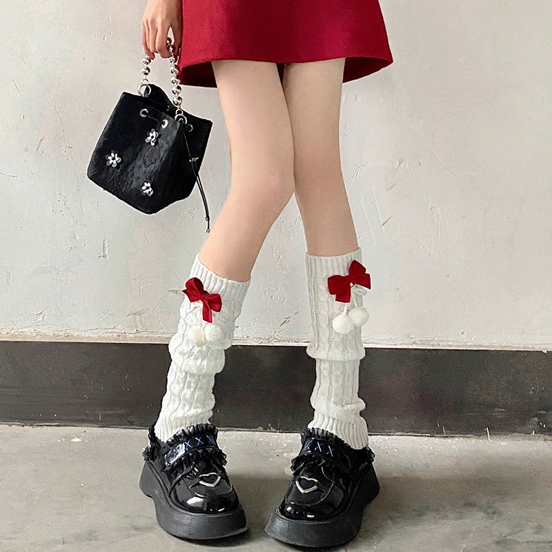 Pom-Pom Bow Leg Warmer