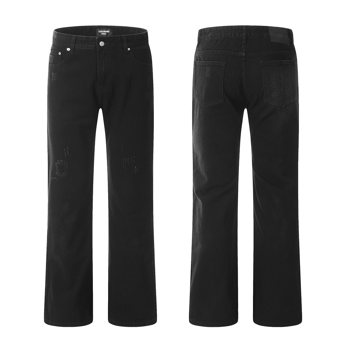 Casual Solid Black Velvet Pants