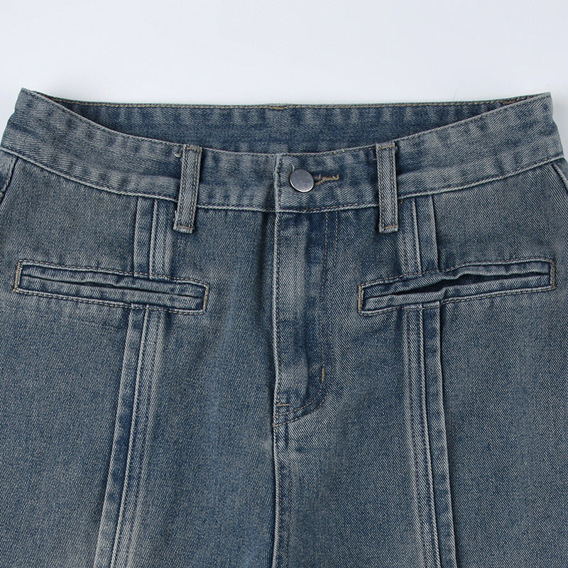 Vintage Wide-Leg Denim Chain Pants