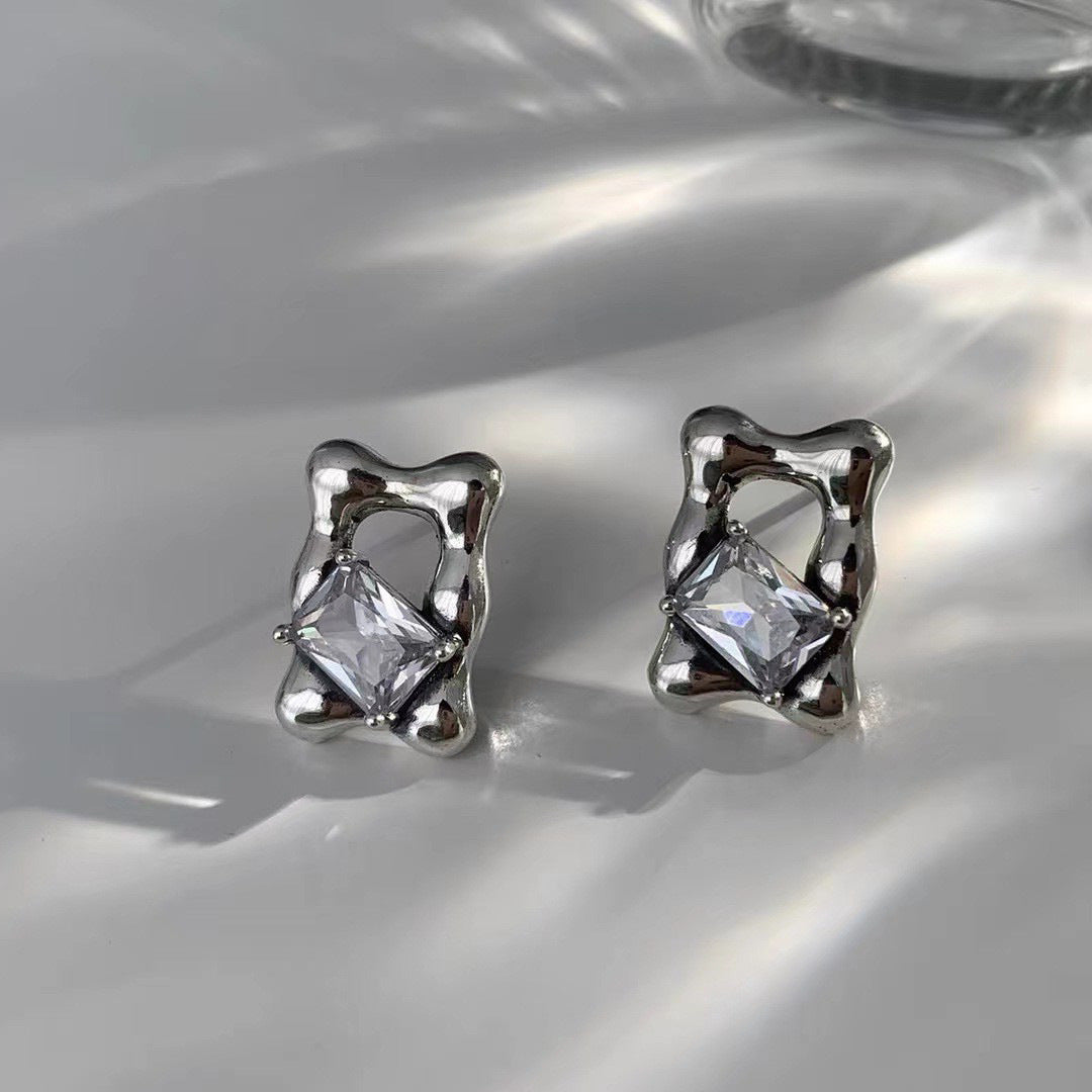 Metallic Square Earring