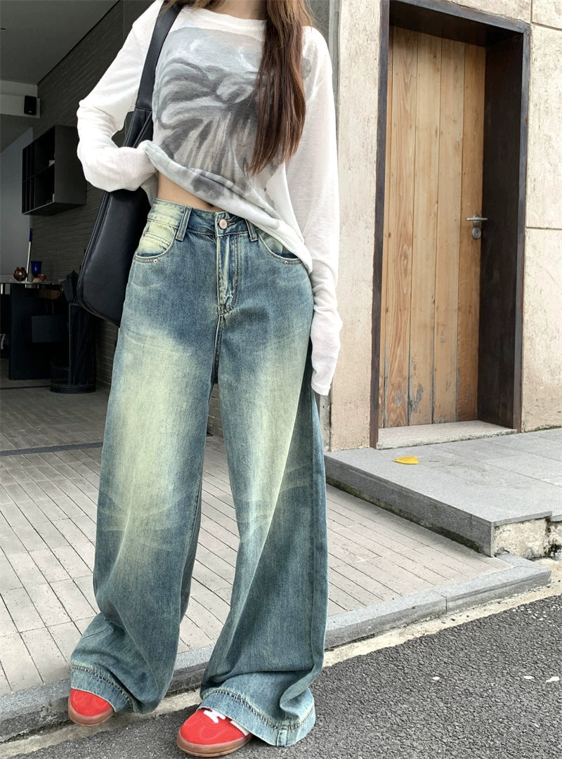 Relaxed Fit Vintage Wash Jeans