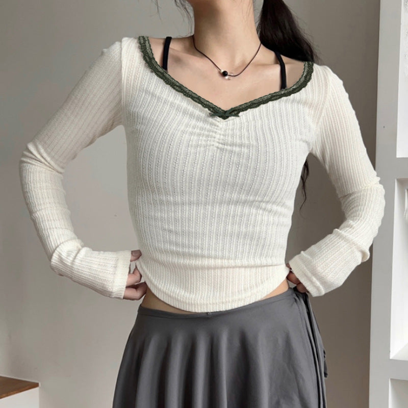 Elegant V-Neck Trim Top