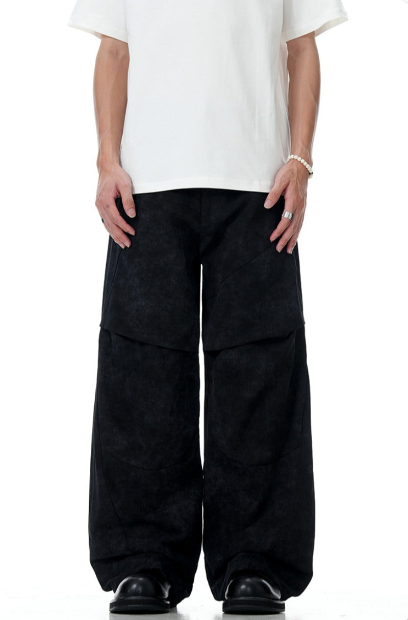 Vintage Washed Wide-Leg Utility Pants