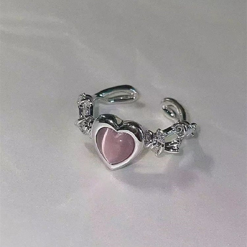 Heart Gem Open Ring